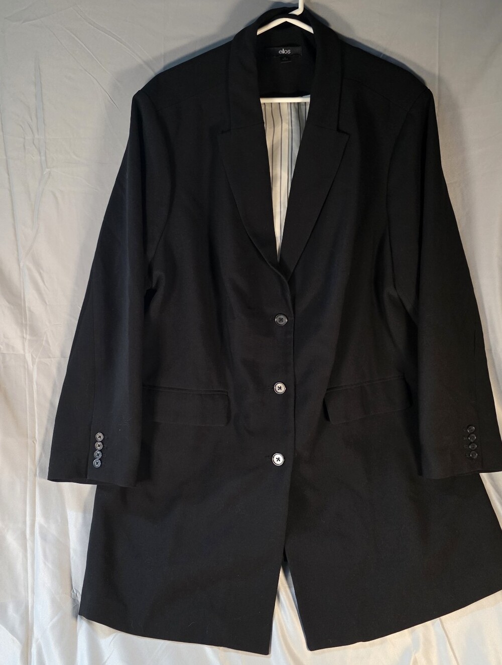 Eloquii Black Longline Single-Breasted Blazer